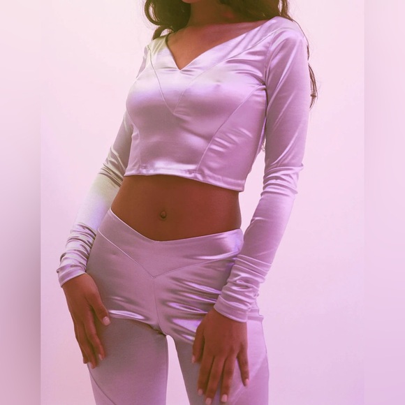 Danielle Laraque Stella Stretch Low Rise Pants + Long Sleeve Top Set BNWT Small - Picture 3 of 16